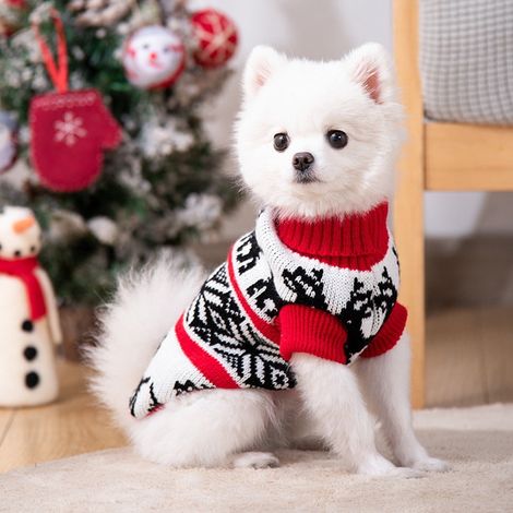 Pull-over Pour Chien - Tricot Chaud Hiver - Taille Unique 35x25 cm - Noir - 1 Pièce (1/5)