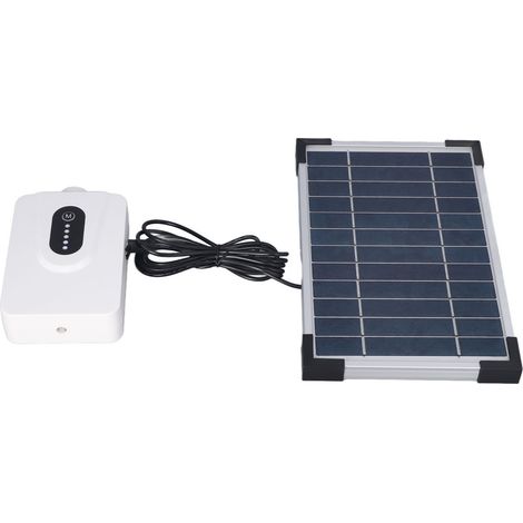 Aérateur solaire à pompe à oxygène pour bassin, 4 sorties, batterie intégrée, étang, jardin, sans fil (1/5)