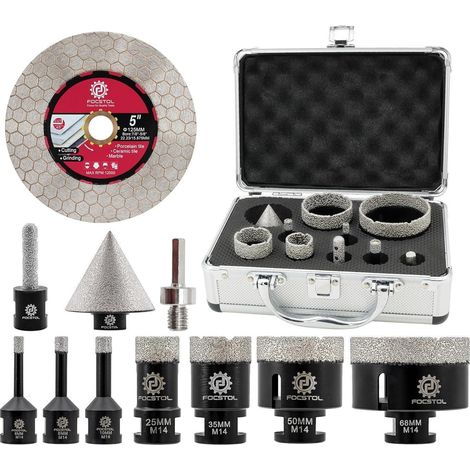 Fliesenbohrer Diamant Bohrkronen Keramik Marmor 11tlg SET3 (1/5)
