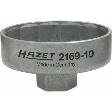 Hazet Ölfilterschlüssel 2169-10, 3/8 (10 mm) Vierkant hohl, Außen 14-kant Profil, SW 74 mm (1/4)
