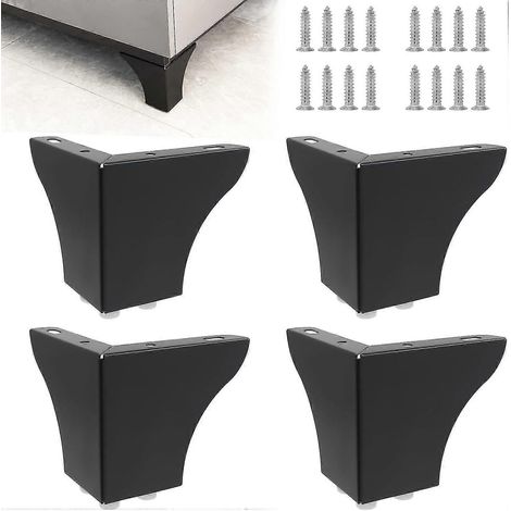 Pieds de meubles triangulaires modernes préfabriqués en métal - 10 cm de hauteur, durables, faciles à assembler, parfaits pour les canapés et autres meubles. (1/5)