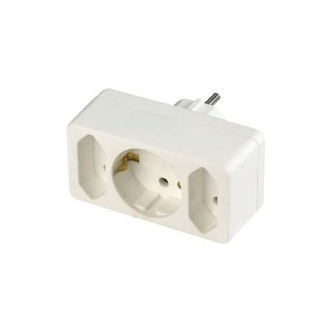 REV 3-fach-Stecker 2 Euro, 1 Schuko (1/2)