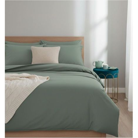 Drap plat 180 x 290 cm Contemporain celadon (1/3)