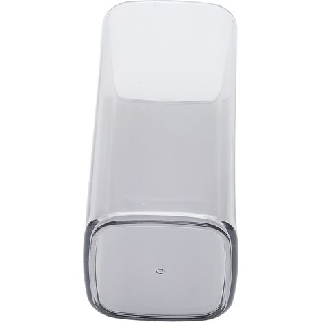 Mug carré en acrylique de 400 ml, réutilisable, mug moderne pour thé, lait, jus et café, idéal pour la maison et le bureau, gris. (1/5)