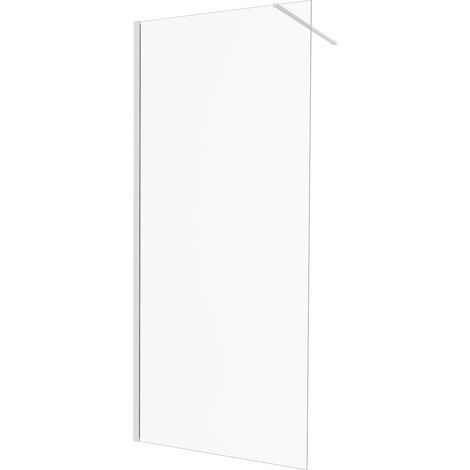 KINEDO - Paroi Douche Solo Design - Verre de 6 mm + Profilé Aluminium - Traitée Anti-Calcaire - Fabriquée en France - L.100 cm x H.200 cm - verre transparent + Profilé Blanc (1/5)