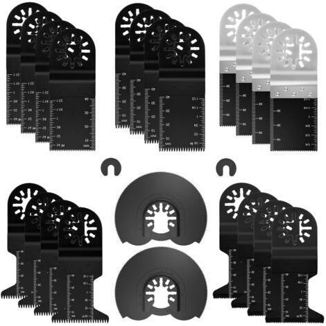 Set mit 24 geschlossenen Lochsägeblättern. Universelles, vielseitiges Hybrid-Oszillationswerkzeug-Set.