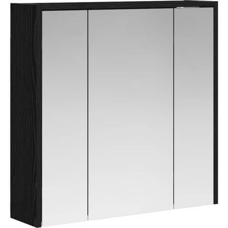 Maison Exclusive - Badezimmerspiegelschrank Schwarz Eichen-Optik