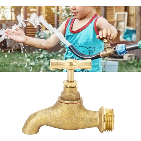 Robinet en laiton pour le raccordement du tuyau d'eau de la machine à laver, le lavage de voiture, l'arrosage des plantes, filetage d'entrée du robinet à démarrage lent/rapide G1/2 pouce. (1/5)