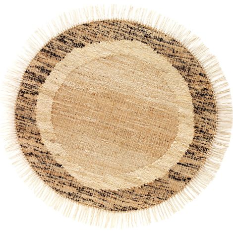 Runder Teppich aus Baumwolle, Wolle und Jute, 240 cm Durchmesser