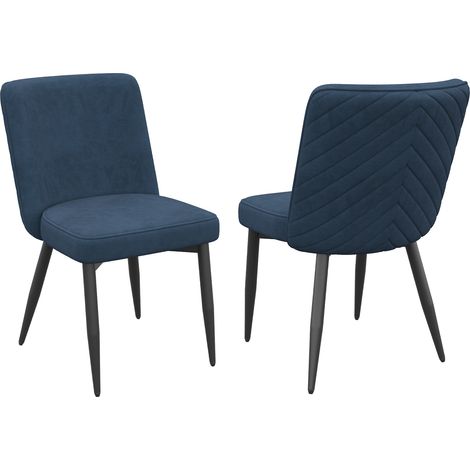 CAIzi2 chaises velours bleu foncé confort, style moderne salon salle à manger (1/5)