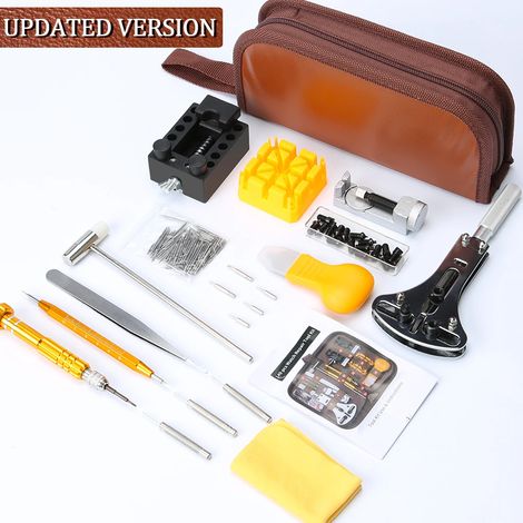 (Coffret de 149 pièces) Kit d'outils de réparation de montres, jeu de tournevis de précision, outil pour retirer les maillons (1/5)