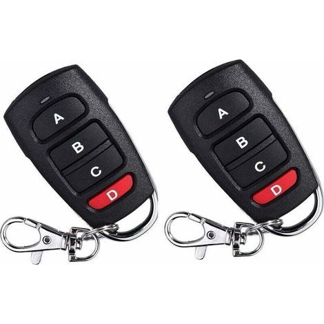 Lot de 2 télécommandes de rechange universelles pour portail électrique de garage 433 MHz (1/5)