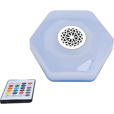 Lampe de plafond LED RGBW E27 avec haut-parleur Bluetooth, forme soucoupe volante, télécommande incluse, 85V-265V (1/5)