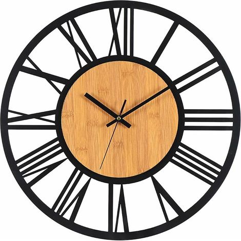 Horloge murale d'intérieur noire de pour salon 40 cm (1/2)