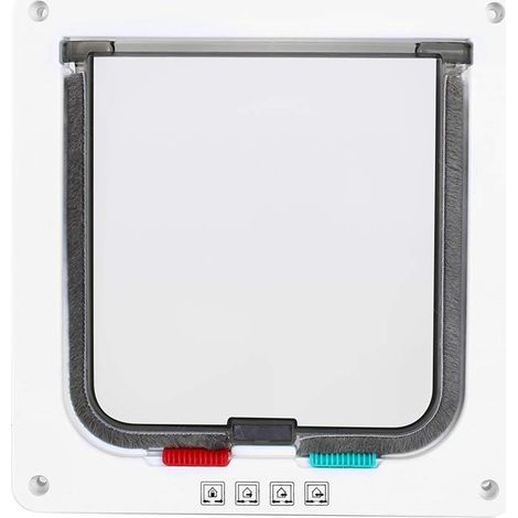 Jeffergarden Porte pour Chat Automatique, Chatière Silencieux pour Chat Interieur Porte Chatière Magnétique Petit Chatière Plastique Moyenne Blanc (1/5)