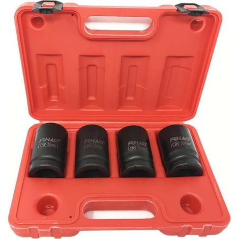 Kit 4 Bussole Ad Impatto Per Avvitatore Pneumatico Da 1 Boccole 32 33 34 36 Mm (1/2)