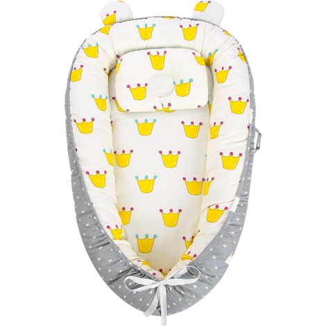 Reducteur de lit Bebe 90x55 cm cale Bebe lit nid Ergonomique  avec pillow (1/5)