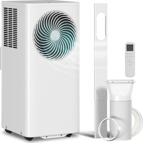 Climatiseur portable 9000 BTU 4 en 1 avec déshumidificateur, ventilateur et mode nuit pour une surface de 33 m² (blanc) (1/5)
