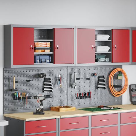 Werkzeugschrank-Set 6 pcs Rot Pulverbeschichteter Stahl (1/5)