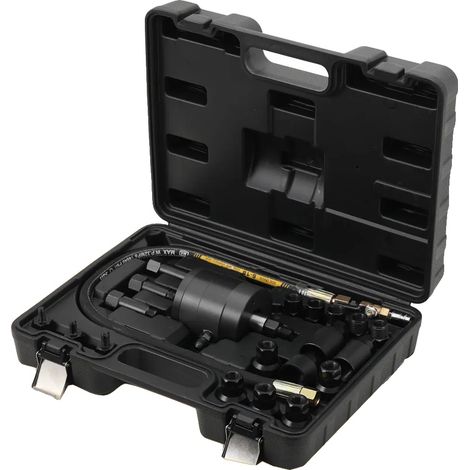 Outil de retrait d'injecteur diesel, conception à air comprimé, couple de 20-30 Nm, ensemble d'adaptateurs complet (1/5)