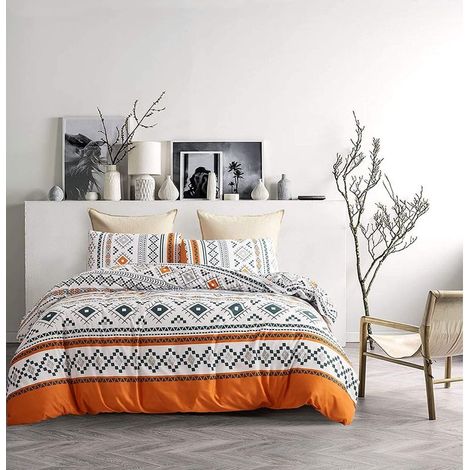 Housse de couette 200x200cm avec 2 taies 50x75cm – Marbre noir et blanc réversible – 100% microfibre hypoallergénique (1/5)