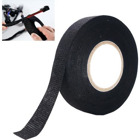 Cinta aislante negra para cables - 15 rollos de 9 mm x 0,8 mm - Cinta aislante térmica, cinta adhesiva de alta temperatura, para uso doméstico, automotriz, de motocicleta y para el cableado de cables. (1/5)