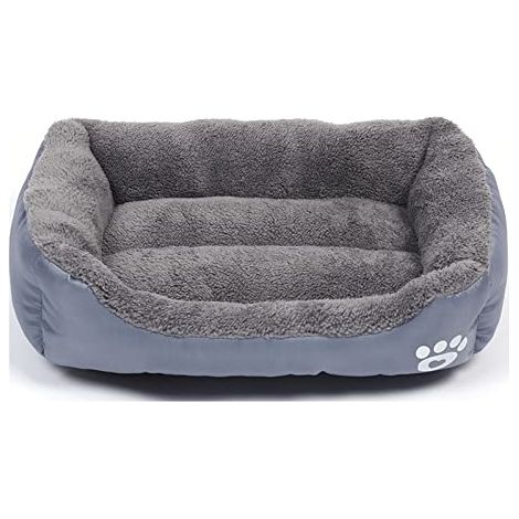 Lit pour Chien et Chat de Petite Race Coussin de Couchage pour Chien Panier Doux et Lavable Canapé pour Chat gris Taille M (1/3)