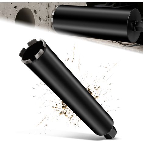 Couronne de Forage Diamantée pour Carotteuses avec Turbo de 10 mm de Diamètre, L 460 mm, Ø 44 mm, 1 ¼" UNC, Couronne de Forage Humide et Sec Soudée au Laser pour Béton, Granit et Maçonnerie