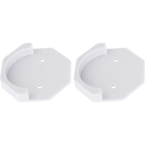 Lot de 2 supports de tringle à rideaux blancs en ABS, fixation ultra-résistante et stable, conception à douille ronde (1/5)