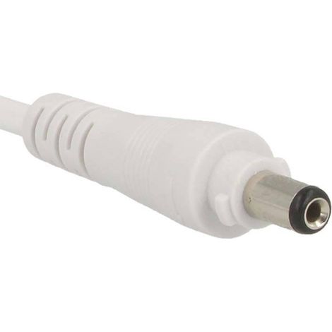 2 PZ Connettori Spinotto Maschio DC con Blocco Sicurezza 5,5mm x 2,1mm Bianco