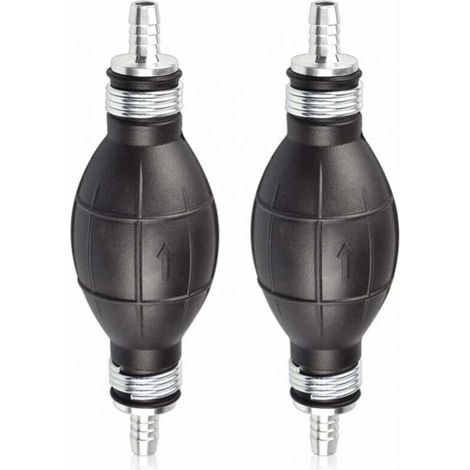8-mm-Gummi-Handkraftstoffpumpe – Kraftstoffvorpumpe für Autos, Motorräder und Boote (Schwarz) – Manuelle Transferpumpe