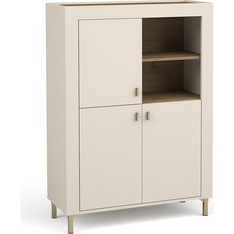 Estantería Mormavu 105, Cachemira, Con puertas, Aglomerado laminado, Número de puertas: 0, Número de cajones: 0, 136x97x40cm