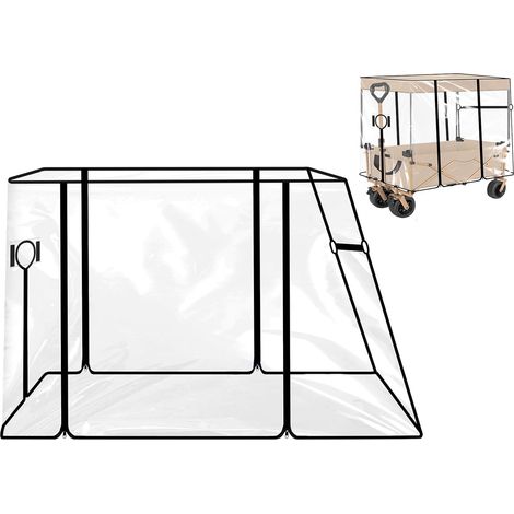 Housse de Pluie Universelle pour Chariot, Protection Transparente en EVA avec Fermeture Éclair, Accessoire pour Chariot Pliable avec Poignée de Poussée/Traction (1/5)