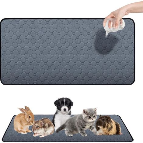 Tapis PIPI pour cochons d'Inde : 120x60 cm Lavable Absorbant, tapis PIPI pour cochons d'Inde, tapis antidérapant pour cochons d'Inde, pour lapins, hamsters, chiots et petits animaux