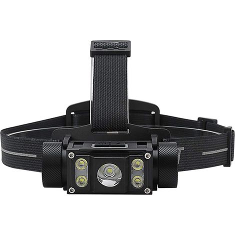 Lampada frontale ricaricabile, lampade frontali con 5 LED, 6 modalità di illuminazione, torcia frontale super luminosa (1/5)