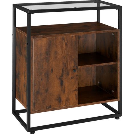 Commode Style Industriel en Bois et Acier foncé (1/5)