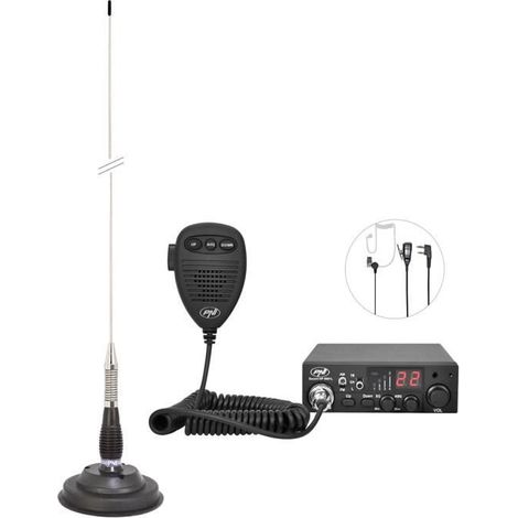 Station de radio - CBI - ESCORT HP 8001L - Casque HS81 - Antenne PNI ML100 - Noir