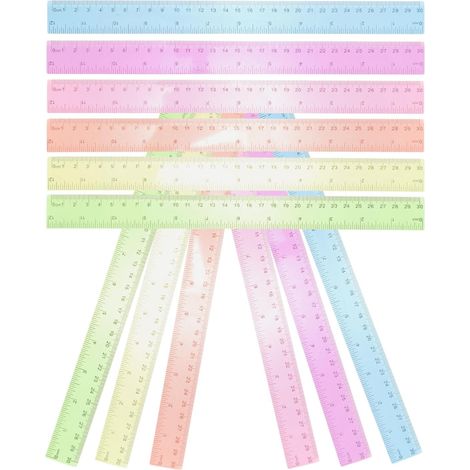 GANAZONO Lot de 12 règles en plastique transparent pour la mesure (1/5)