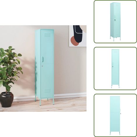 Armadio con ripiani regolabili - vidaXL Armadio Menta 35x46x180 cm in Acciaio - Armadio con serratura