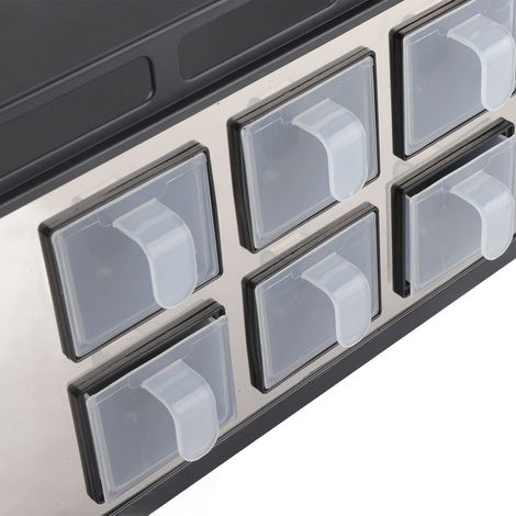 Boîte à épices multifonctionnelle en acier inoxydable, porte-bouteilles à épices, pot à pinceaux, rangement pour cuillères, centre de table (1/5)