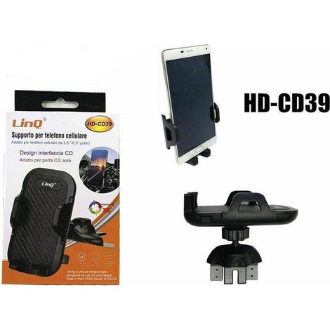 Support Par Auto Attacco Slot Cd Autoradio Smartphone Linq Hd-cd39
