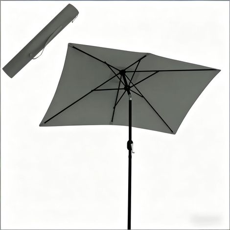 Parasol d'extérieur grande toile, voile d'ombrage pour balcon, jardin et piscine, dimensions 206x135x234 cm (Sans socle) - Gris foncé (1/5)