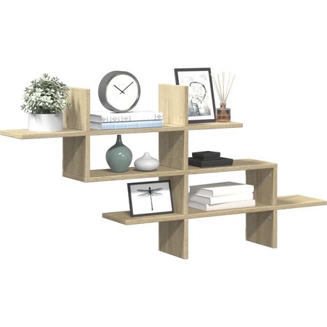 Étagère murale chêne sonoma 124,5x18x60,5 cm bois d'ingénierie (1/5)