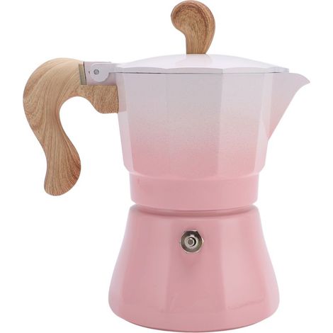 [Machine à café à piston] [Cafétière Traditionnelle] Cafetière à piston compacte 150ml aluminium gradient rose pour débutants et amateurs (1/5)