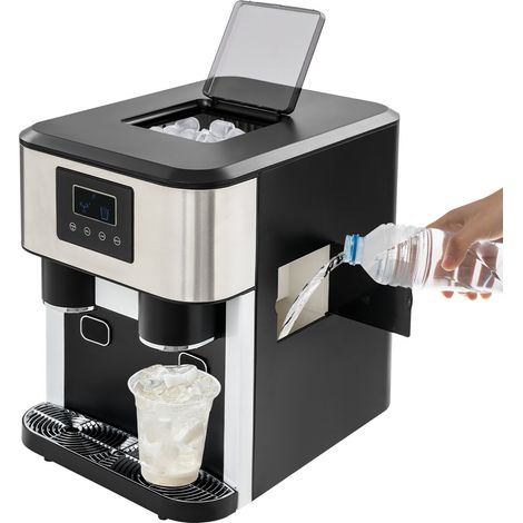 Machine à glaçons 3-en-1 de table, machine à glaçons de table avec fonctions de glace pilée et d'eau fraîche, machine à glace pilée avec écran LCD, capacité de 600 g, 120-180 W (1/5)