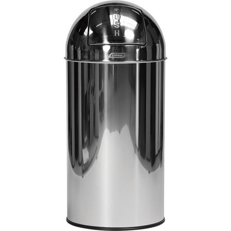 Collecteur Push 40 litres avec système support sac inox miroir - Dbmark