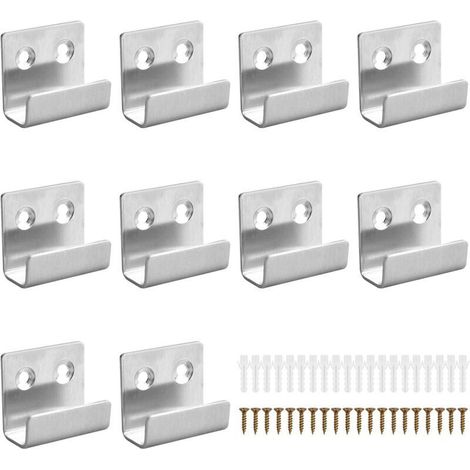 Staffe a muro per piastrelle in ceramica – Confezione da 10 robusti ganci a U in acciaio inossidabile per specchi, bagni e cucine