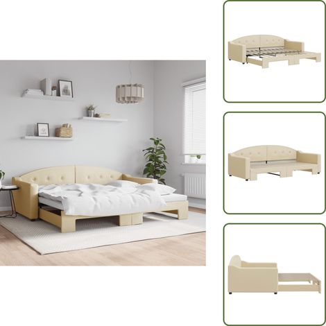 Sofá cama para salón - vidaXL Sofá cama nido tela crema 90x200 cm - Sofá cama para dormitorio