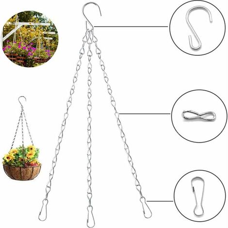 3 Pieces Chaîne de Suspension de Panier de Pot de Fleur, Chaîne en Métal de Suspension Plante Panier Pot de Fleurs,pour Les Paniers Suspendus, La Décoration de Jardin (1/5)