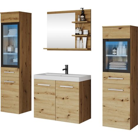 Ensemble de salle de bain Scientia IV, Chêne Artisan